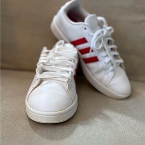 Adidas Classic White with Red Stripes Sneakers
